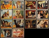 6t0616 LOT OF 14 REPRO LOBBY CARDS 1980s Tarzan, Cat and the Canary, Cobra Woman & more!