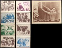 6t0392 LOT OF 9 KEN MAYNARD RE-RELEASE TITLE CARDS AND SCENE CARDS 1940s cowboy western images!