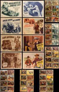 6t0436 LOT OF 64 COWBOY WESTERN LOBBY CARDS 1940s great scenes from several different movies!