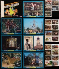 6t0459 LOT OF 45 WALT DISNEY LOBBY CARDS 1970s complete & incomplete sets from live action movies!