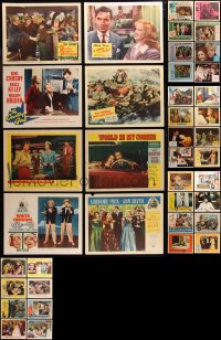 6t0456 LOT OF 46 LOBBY CARDS 1940s-1980s great scenes from a variety of different movies!