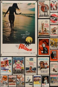 6t0338 LOT OF 25 FOLDED 1960S ONE-SHEETS 1960s great images from a variety of different movies!