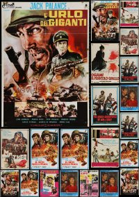 6t1058 LOT OF 23 FORMERLY FOLDED ITALIAN POSTERS 1960s-1970s a variety of cool movie images!