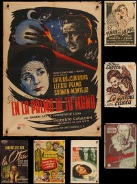 6t0047 LOT OF 9 FOLDED NON-U.S. POSTERS 1940s-1950s great images from a variety of movies!
