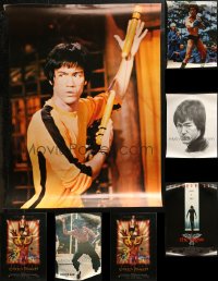 6t1049 LOT OF 10 UNFOLDED MISCELLANEOUS BRUCE LEE POSTERS 1970s-1990s great kung fu images!