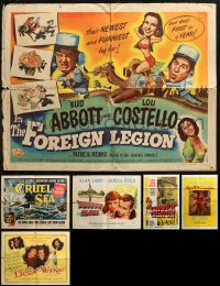 6t0381 LOT OF 6 FOLDED HALF-SHEETS AND ONE-SHEETS 1940s-1960s great images from a variety of movies!