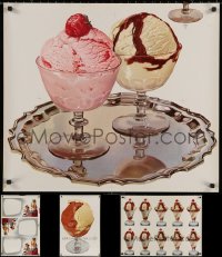 6t1076 LOT OF 5 UNFOLDED SPECIAL POSTERS 1950s all showing pictures of delicious ice cream!