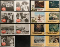 6t0479 LOT OF 23 COWBOY SPAGHETTI WESTERN LOBBY CARDS 1960s-1970s complete & incomplete sets!