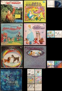 6t0496 LOT OF 9 DISNEYLAND 33 1/3 RPM RECORDS 1950s-1960s music from mostly animated features!