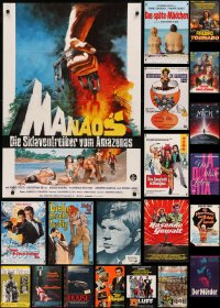 6t1055 LOT OF 23 FORMERLY FOLDED GERMAN A1 POSTERS 1960s-1980s a variety of cool movie images!