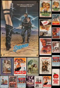 6t1009 LOT OF 21 FORMERLY FOLDED MISCELLANEOUS NON-U.S. MOVIE POSTERS 1970s-1990s cool movie images!