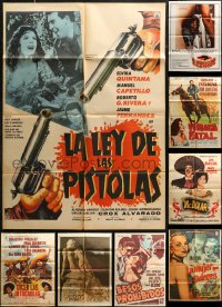 6t0636 LOT OF 11 FOLDED MEXICAN POSTERS 1950s-1970s great images from a variety of movies!