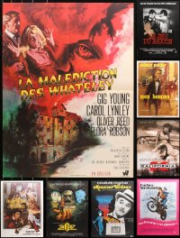 6t1103 LOT OF 11 FORMERLY FOLDED 23X32 FRENCH POSTERS 1960s-1990s a variety of cool movie images!