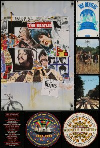 6t1079 LOT OF 6 UNFOLDED BEATLES MUSIC POSTERS 1970s-1990s cool images of the Fab Four!