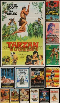 6t0053 LOT OF 17 FOLDED ARGENTINEAN POSTERS 1940s-1980s great images from a variety of movies!