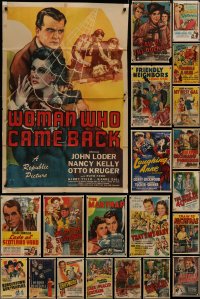6t0321 LOT OF 33 FOLDED ONE-SHEETS 1940s-1950s great images from a variety of different movies!