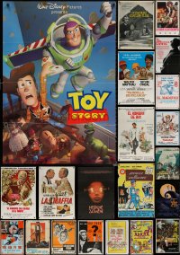 6t1015 LOT OF 22 FORMERLY FOLDED NON-U.S. POSTERS 1960s-1990s great images from a variety of movies!