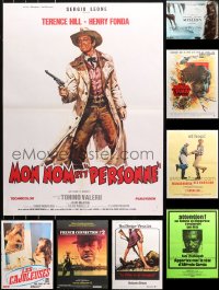 6t1102 LOT OF 12 FORMERLY FOLDED 23X32 FRENCH POSTERS 1960s-1980s a variety of cool movie images!