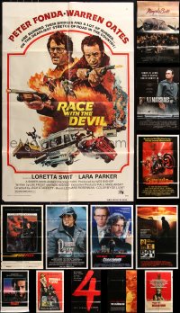 6t0361 LOT OF 14 FOLDED MOSTLY 1980S-90S ACTION ONE-SHEETS 1980s-1990s a variety of movie images!