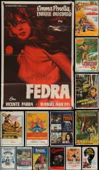 6t0054 LOT OF 16 FOLDED ARGENTINEAN POSTERS 1950s-1970s great images from a variety of movies!