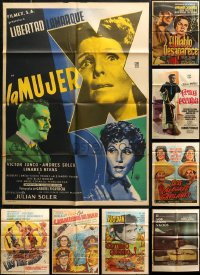 6t0635 LOT OF 12 FOLDED MEXICAN POSTERS 1950s-1970s great images from a variety of movies!