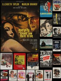 6t1096 LOT OF 20 FORMERLY FOLDED 23X32 FRENCH POSTERS 1960s-1990s a variety of movie images!