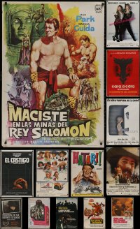 6t1032 LOT OF 16 FORMERLY FOLDED SPANISH POSTERS 1960s-1980s great images from a variety of movies!