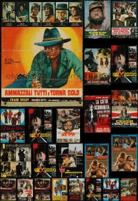 6t0966 LOT OF 27 FORMERLY FOLDED 26X38 ITALIAN PHOTOBUSTAS 1960s-1970s cool movie images!