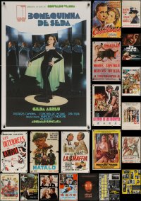 6t1016 LOT OF 21 FORMERLY FOLDED NON-U.S. POSTERS 1960s-1980s great images from a variety of movies!