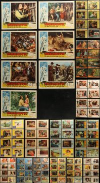 6t0401 LOT OF 143 1950S LOBBY CARDS 1950s mostly complete sets from a variety of different movies!