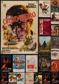 6t1027 LOT OF 31 FORMERLY FOLDED SPANISH POSTERS 1960s-2000s a variety of cool movie images!
