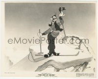 6w0047 ART OF SKIING 8x10 key book still 1941 Disney cartoon, wacky Goofy on top of huge ski jump!
