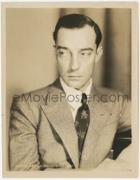 6w0077 BUSTER KEATON 8x10.25 still 1933 close portrait of The Great Stone Face wearing suit & tie!
