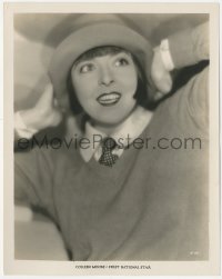 6w0105 COLLEEN MOORE 8x10.25 still 1920s First National studio portrait wearing hat & neck tie!