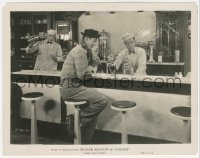 6w0106 COLLEGE 8x10.25 still 1927 soda jerk Buster Keaton glares at guy sitting at the counter