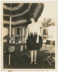 6w0165 ESTHER RALSTON 8.25x10 news photo 1928 modeling a black & white embroidered afternoon gown!