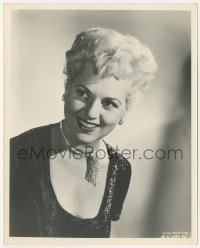 6w0257 JUDY HOLLIDAY deluxe 8x10 still 1951 head & shoulders smiling portrait in beaded blouse!