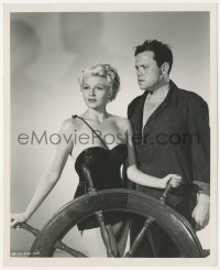 6w0274 LADY FROM SHANGHAI 8.25x10 still 1947 Orson Welles & Rita Hayworth by ship's wheel by Coburn!