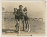 6w0343 NAUGHTY BABY 8x10.25 still 1928 Jack Mulhall on beach between Thelma Todd & Doris Dawson!
