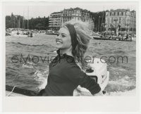 6w0468 VERY PRIVATE AFFAIR candid 8.25x10 still 1962 Brigitte Bardot relaxing on boat in Geneva!