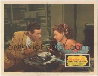 6w0771 ANNA & THE KING OF SIAM LC 1946 pretty Irene Dunne close up eating with royal Rex Harrison!