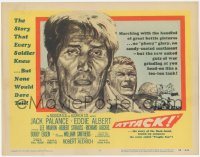 6w0512 ATTACK TC 1956 art of WWII soldiers Lee Marvin, Jack Palance & Richard Jaeckel!