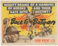 6w0514 BACK TO BATAAN TC 1945 art of John Wayne & Anthony Quinn in World War II Philippines!