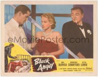 6w0803 BLACK ANGEL LC #5 R1950 June Vincent between Dan Duryea & smoking Peter Lorre!