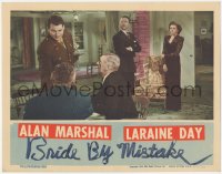 6w0822 BRIDE BY MISTAKE LC 1944 Laraine Day & Allyn Joslyn watch uniformed Alan Marshall with 2 men!