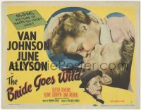6w0528 BRIDE GOES WILD TC 1948 great romantic close up of Van Johnson kissing June Allyson!