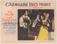 6w0840 CASANOVA'S BIG NIGHT LC #5 1954 Bob Hope watches Basil Rathbone kiss unwilling Joan Fontaine!