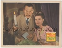 6w0841 CASTLE IN THE DESERT LC 1942 Sidney Toler as Charlie Chan holding candle by Arleen Whelan!