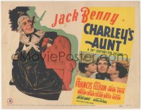 6w0539 CHARLEY'S AUNT TC 1941 Kapralik art of Jack Benny in drag as old lady w/ cigar, Kay Francis!