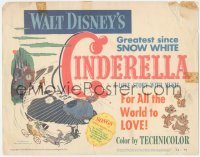 6w0540 CINDERELLA TC 1950 Disney's classic cartoon love story with music, greatest since Snow White!